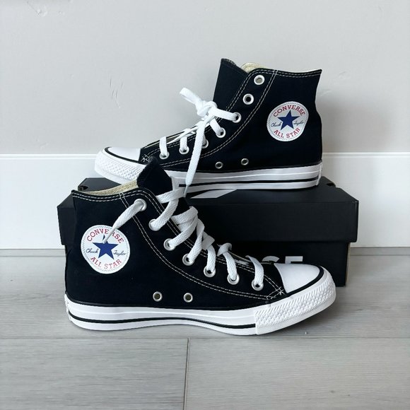 Converse Shoes - NEW Black Hi Top Converse Chuck Taylor All Star Shoes Unisex - Women 7, Mens 5